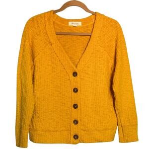 Two Vince Camuto Womens Cardigan Sweater Mustard Yellow Medium Fall Thanksgiving